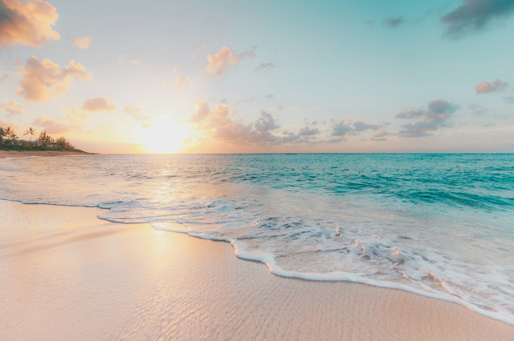 Sugar-white sand and Gulf sunset at Clearwater Beach